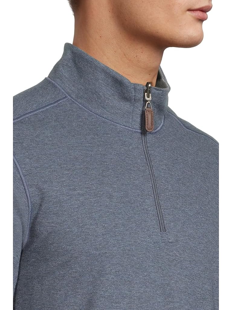 Blue Johnston & Murphy Reversible Solid Quarter-zip