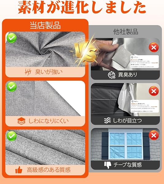 遮光シート 100%遮光率【無臭で安心】 断熱保温【快眠サポート】マジックテープ取付 免打孔 99%UVカット 超薄型 水洗い可能 ベビー 夜勤者 プロジェクター部屋 賃貸 車中泊 西日対策 プライバシー保護 - 4