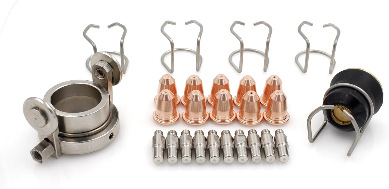 S45 Plasma Torch Consumable Kit Electrode Tip Shield Spring Spacer Roller Guide