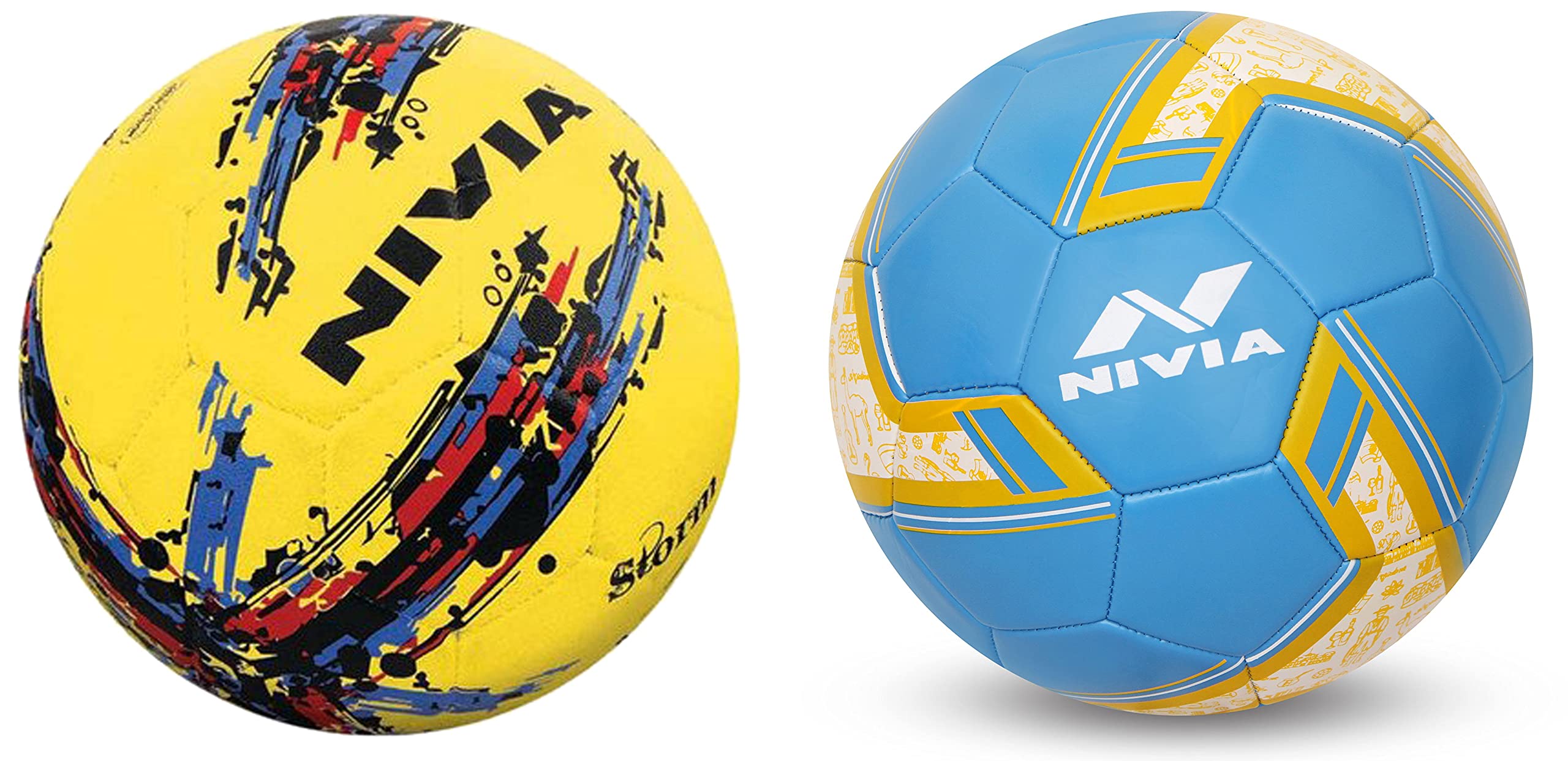 Nivia Storm Football - Size 5 (Yellow), Rubber & Spinner Machine Stitched Football, Size - 5 (Material: PVC & Rubber) Blue (Argentina) (B09SG4RHH7) Amazon Price History, Amazon Price Tracker