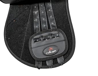 Leather Treeless Pony Saddle Soft Flexible All Purpose Riding Saddle for Maximum Comfort and Horse Freedom Black 14 Inch Seat