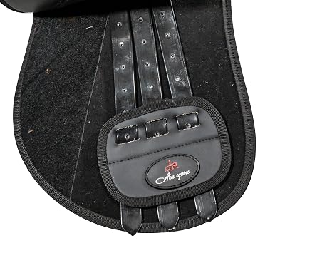 Leather Treeless Pony Saddle Soft Flexible All Purpose Riding Saddle for Maximum Comfort and Horse Freedom Black 14 Inch Seat