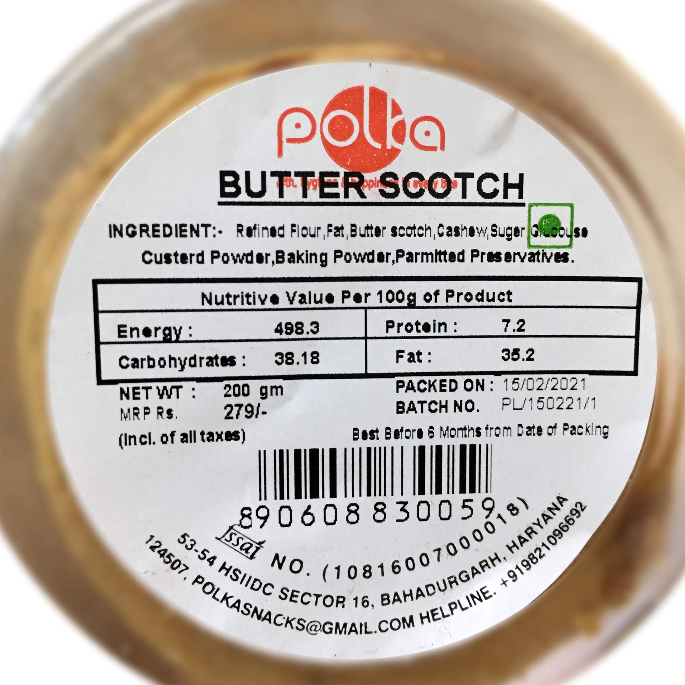 POLKA BUTTER SCOTCH COOKIES BISCUIT, 200 GM,BUTTER COOKIES,CRUNCHY,MIXED DRY FRUIT, FLAVOUR COOKIES - Image 4 thumbnail