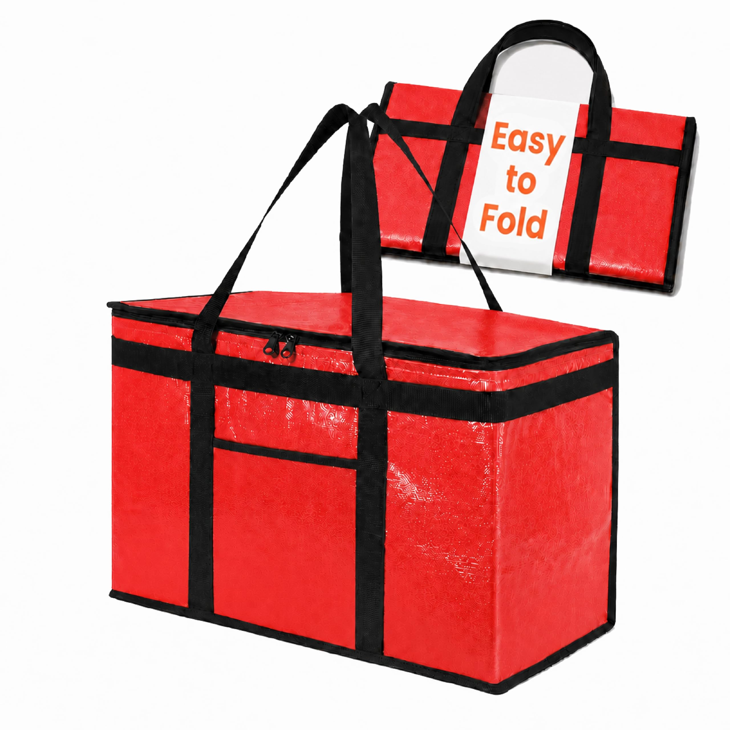 NZ home PRO Large Insulated Food Delivery Bag (2XL, Red, 1 Pack)