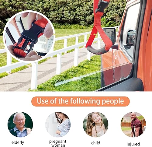 Miniatura 5 de Bentolin Mango de mano ajustable de pie de seguridad, mango rojo adecuado para ancianos y asistencia, ayuda para discapacitados (paquete de 2)