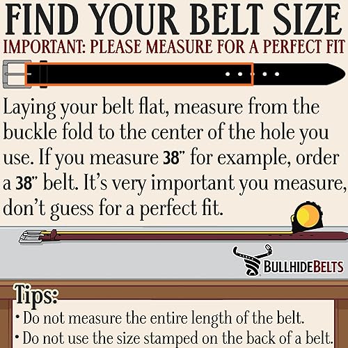 Miniatura 6 de Bullhide Belts - Cinturón de cuero para hombre, trabajo cosido de cuero de grano completo, cinturón de transporte CCW, 1.50 pulgadas de ancho,