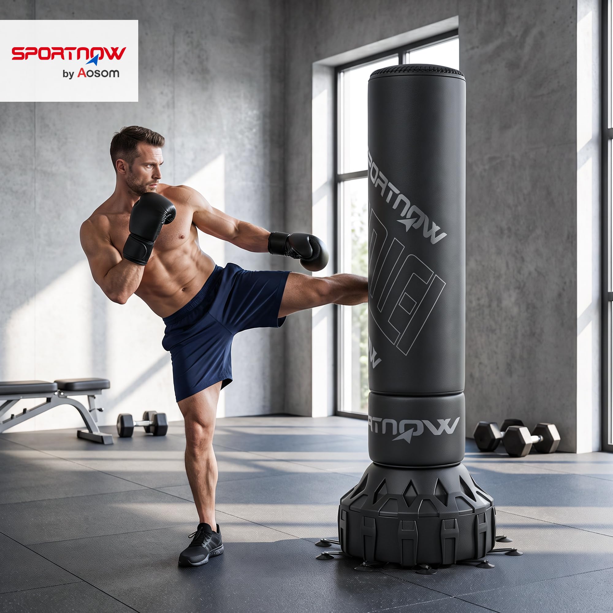 SPORTNOW Saco de Boxeo de Pie para Adultos 180 cm