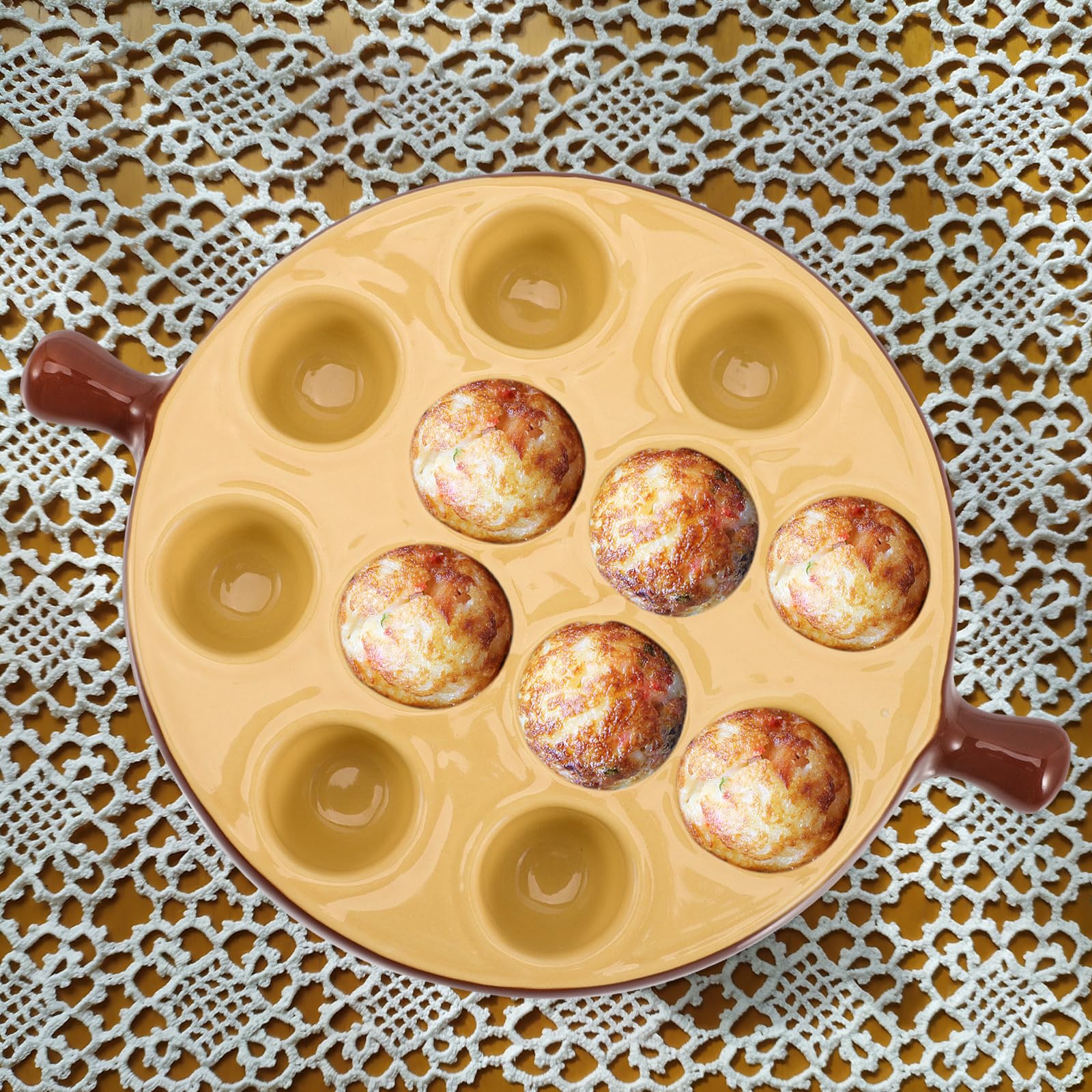 BESTonZon 3 Pièces Plat D'Escargot en Céramique - Assiette Pour Four et Poêle À Griller - Plat de Cuisson