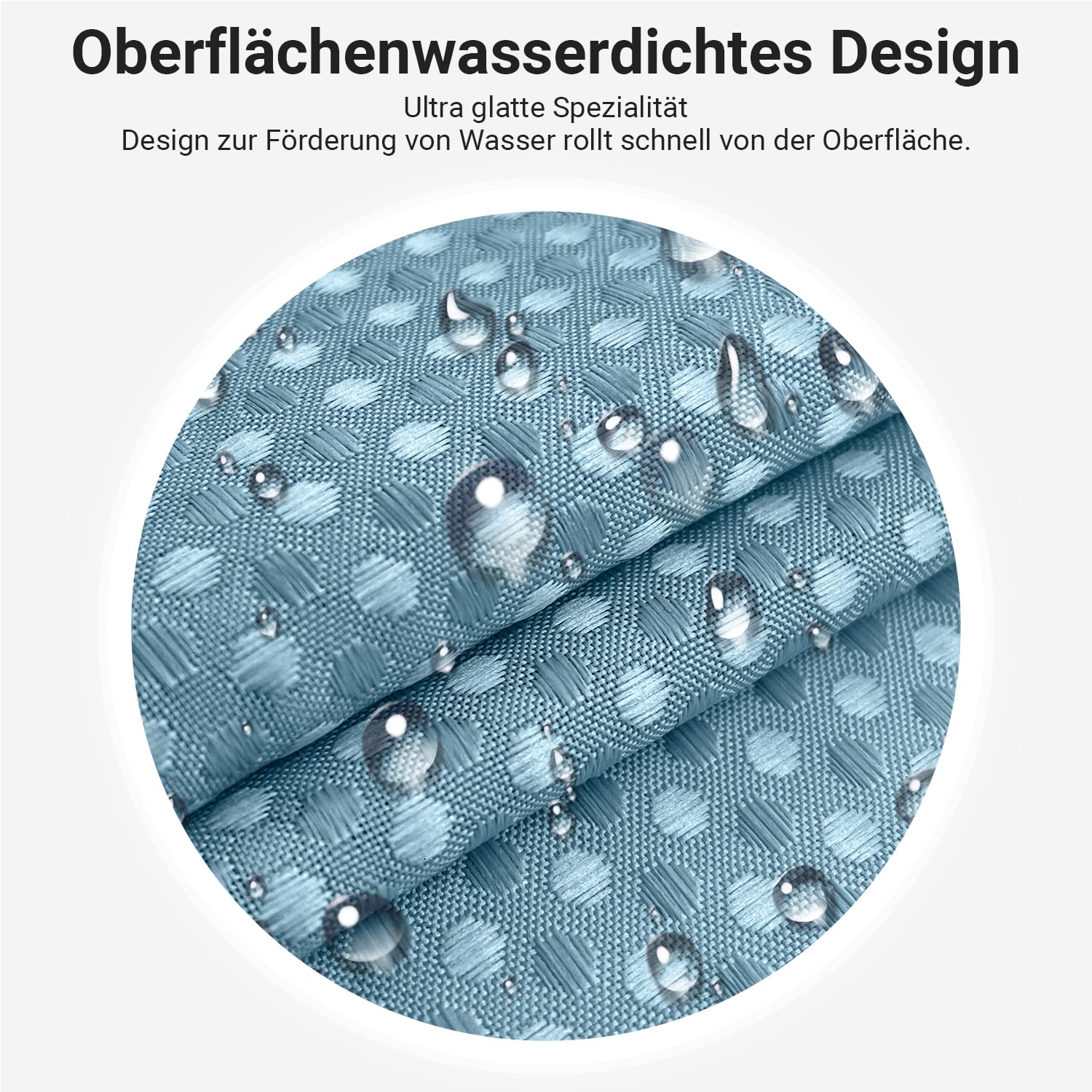 Lerores Duschvorhang 180x200 cm Waffel Mondblau, Beschwerter Saum Antischimmel Textil, Wasserabweisend, Waschbar Polyester Stoff Badevorhänge für Badezimmer, Badewanne mit 12 Duschvorhangringe