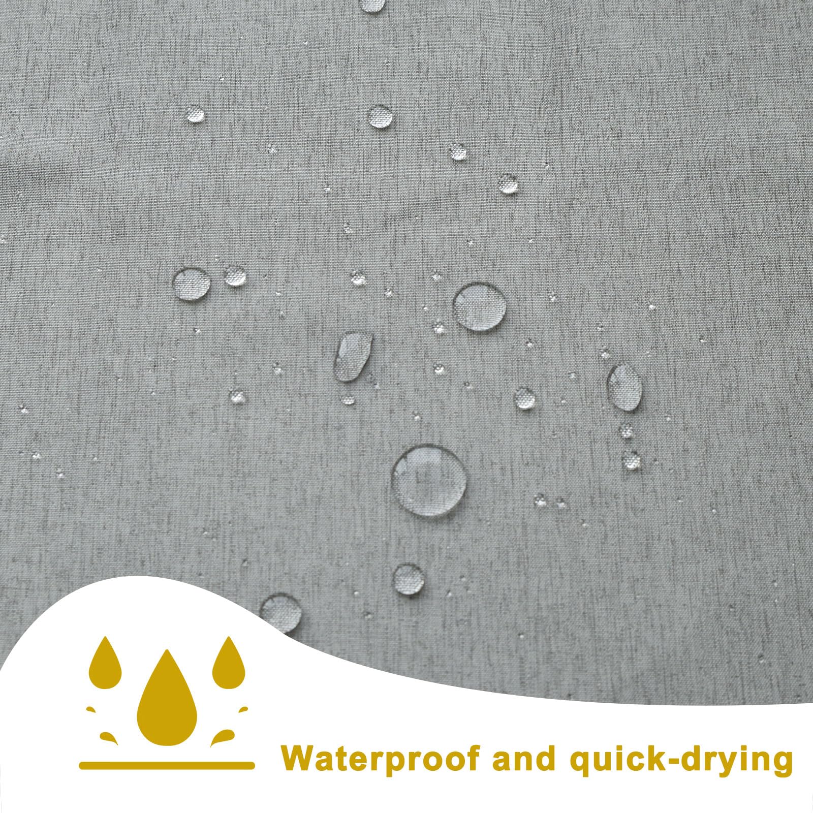 YISURE Tenda da doccia senza ganci, in lino sintetico, resistente, idrorepellente, lavabile in lavatrice, larghezza 200 x altezza 220 cm