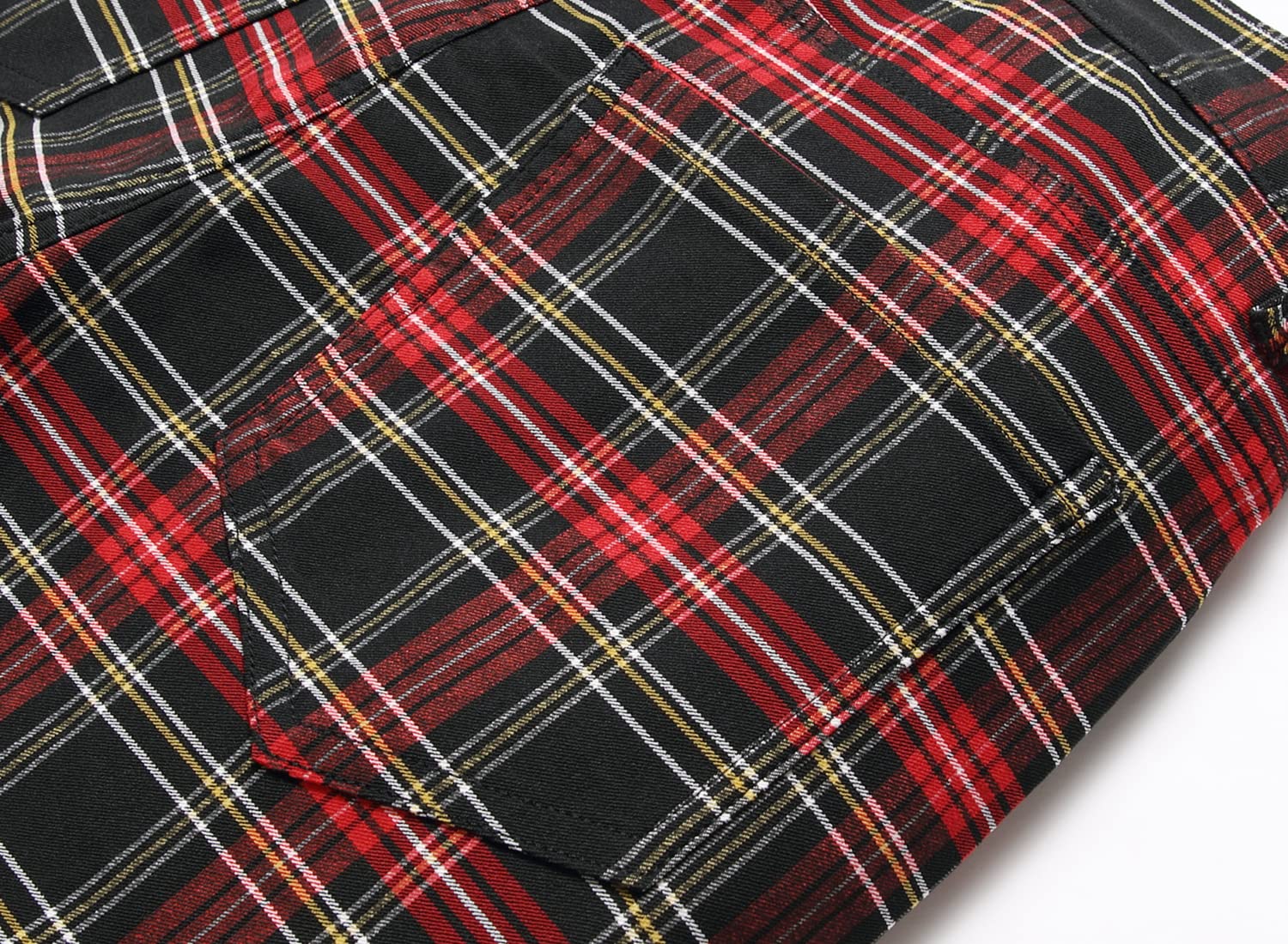 NOVOCCT Plaid Panst - Pantalones de Vestir Ajustados para Hombre, elásticos, Ajustados, Informales, de Negocios, Pantalones Chinos para Hombre