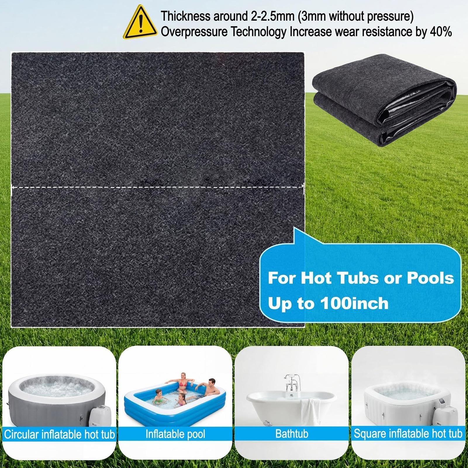 Tapis sous piscine Tapis feutre protecteur de bassin