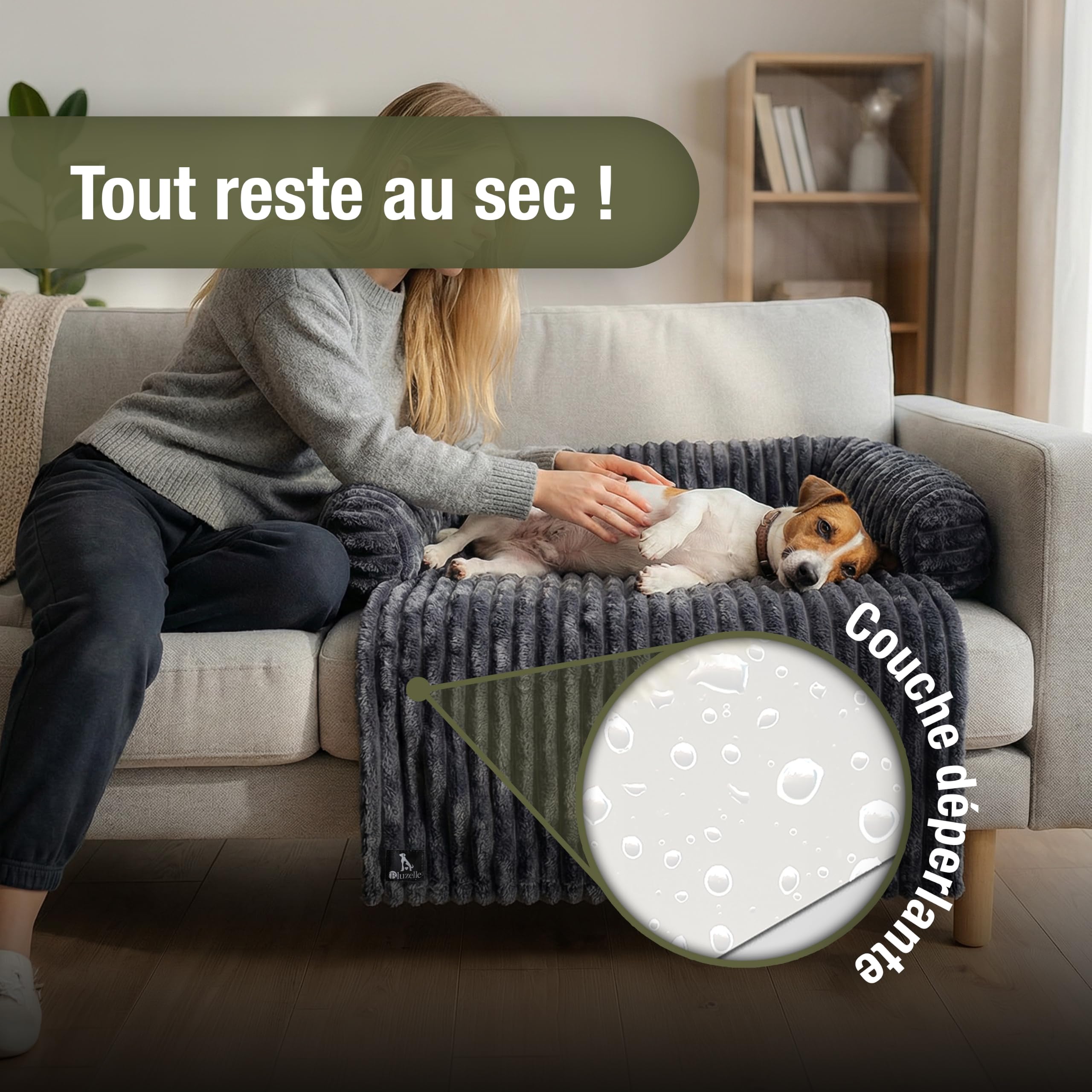 Panier Chien & Protection Canapé, Anthracite, M 102x85x12 cm