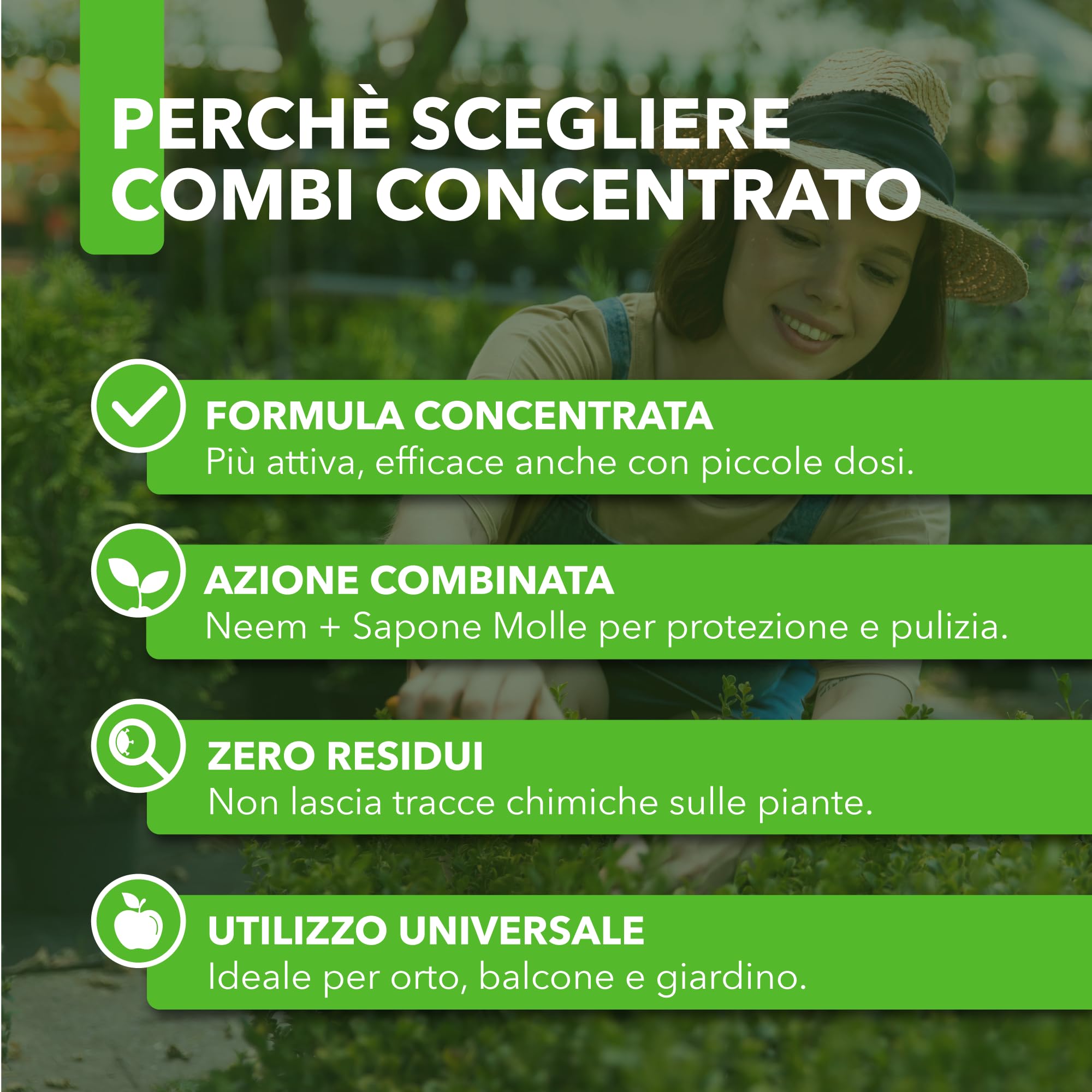 Combi Concentrato BioNee – Trattamento Naturale per Piante con Olio di Neem + Sapone Molle | Contra Afidi, Cocciniglie, Acari, Parassiti | Idrosolubile da Diluire (5 litri)