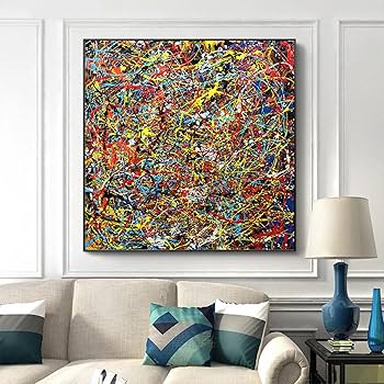 Amazon｜ポップアートホームデコレーション抽象線カラフルジャクソン