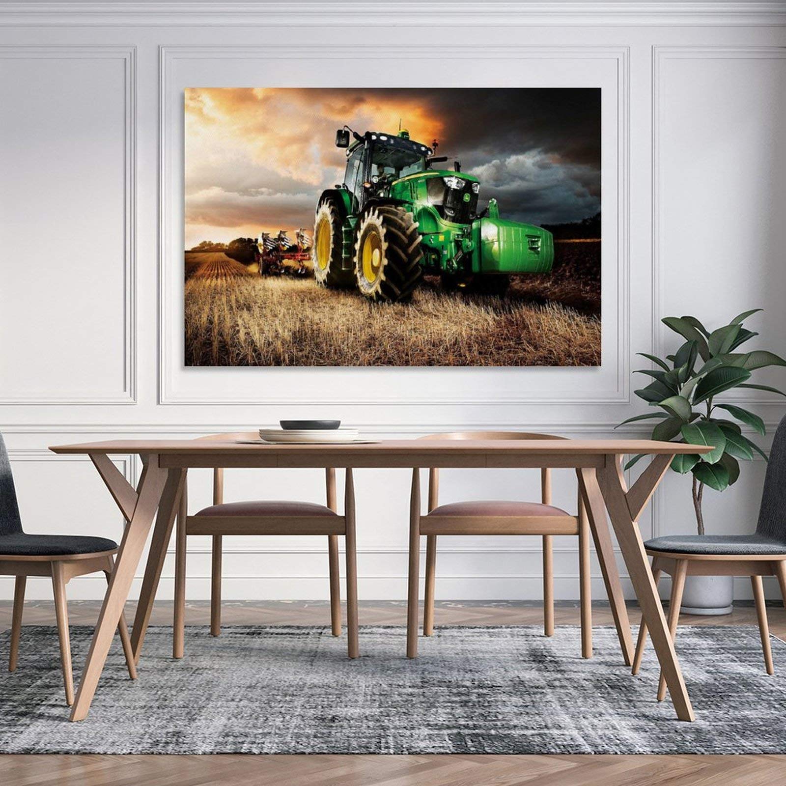 Poster Rétro John Deere Tracteur - Décoration Murale Ferme 30x45 Cm Pour Salon, Chambre