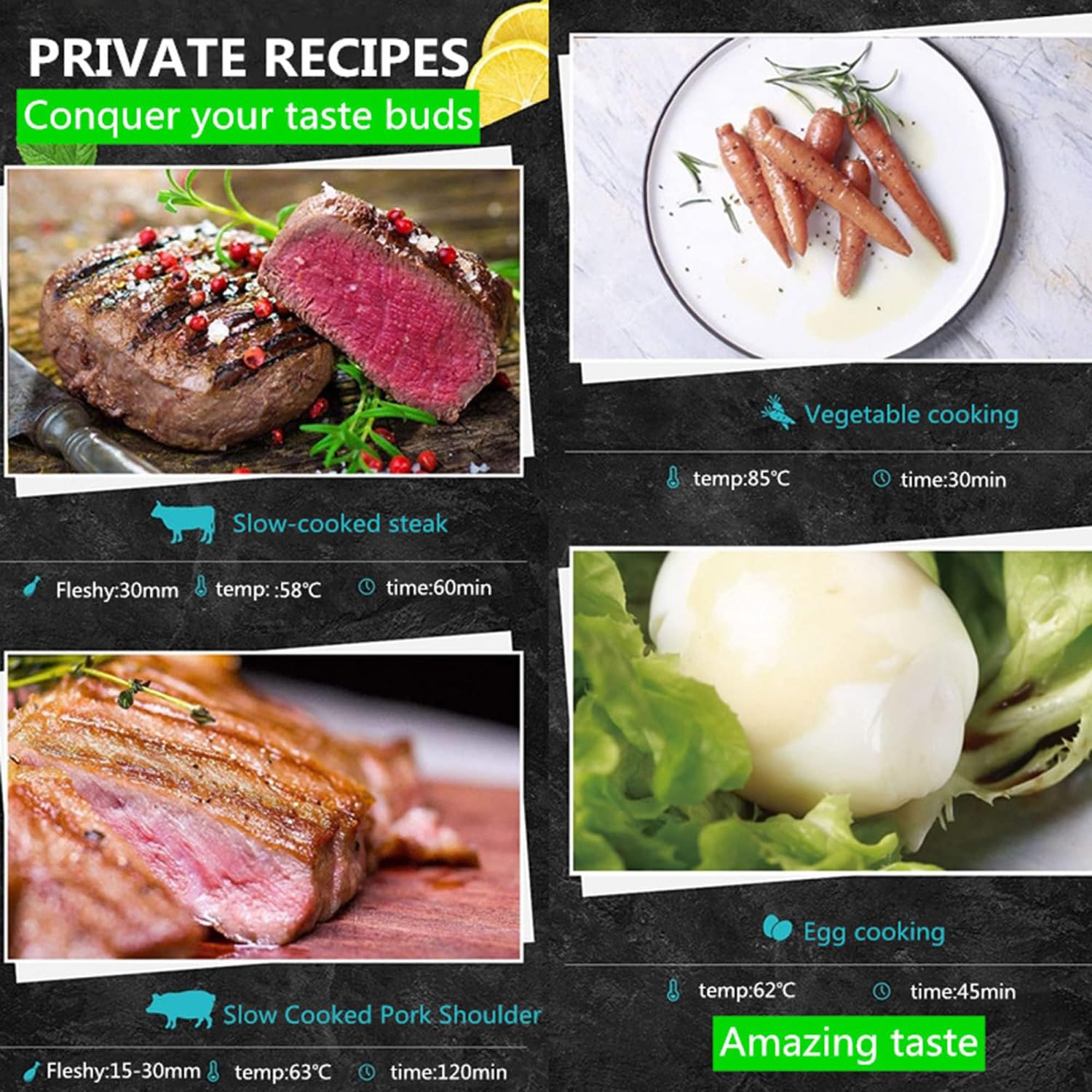 Cocina De Precisión Sous Vide, Kit De Máquina Sous Vide con Bomba Extractora, Bolsa Sellada, Clip, Control De Visualización Led De Temperatura Y Tiempo, Circulador De Inmersión Térmica De Cocina