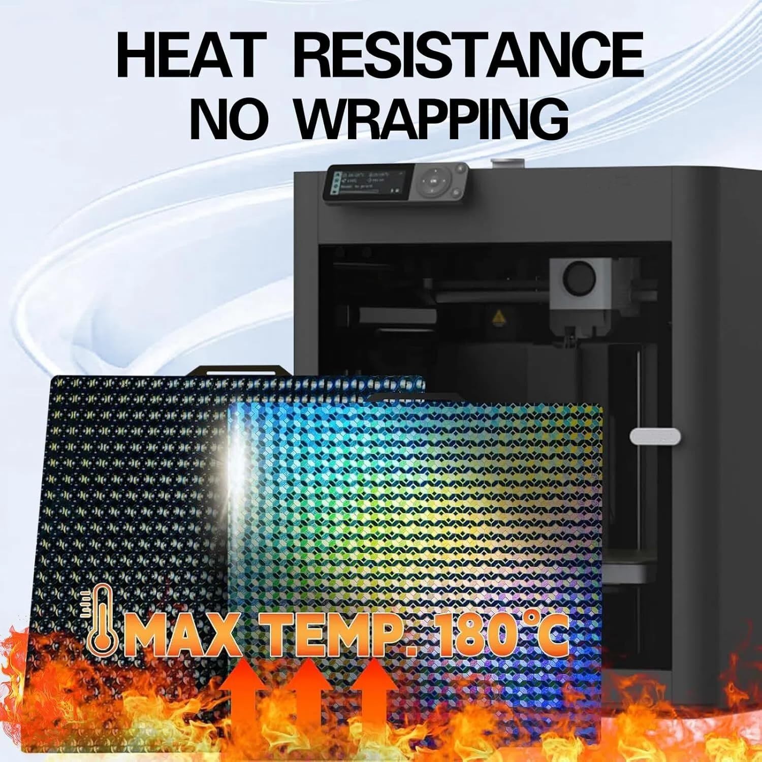 Image showing heat resistance and maximum temperature of 180 degrees Celsius