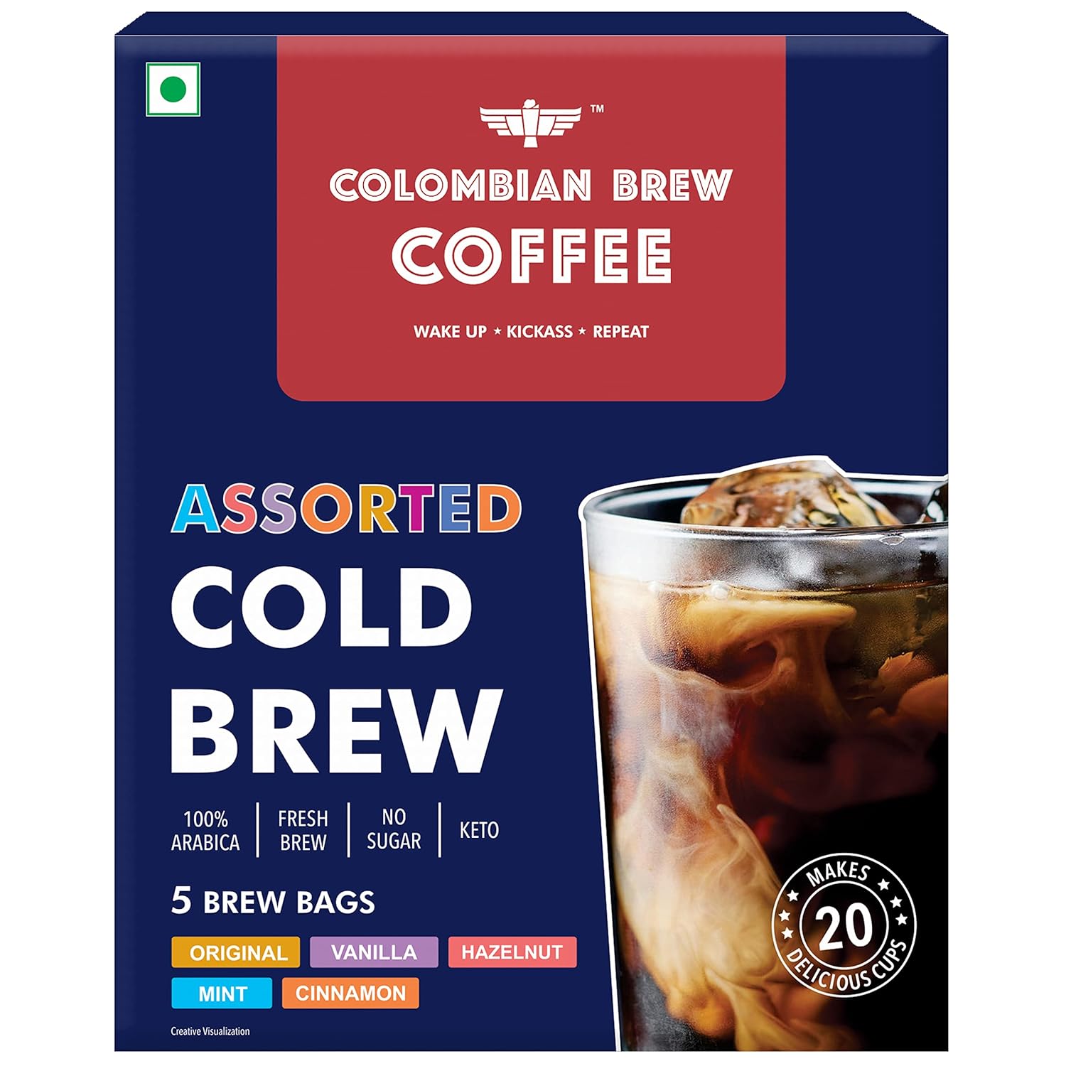 Colombain Brew Coffee Arabica Assorted Cold Brew Original, Vanilla