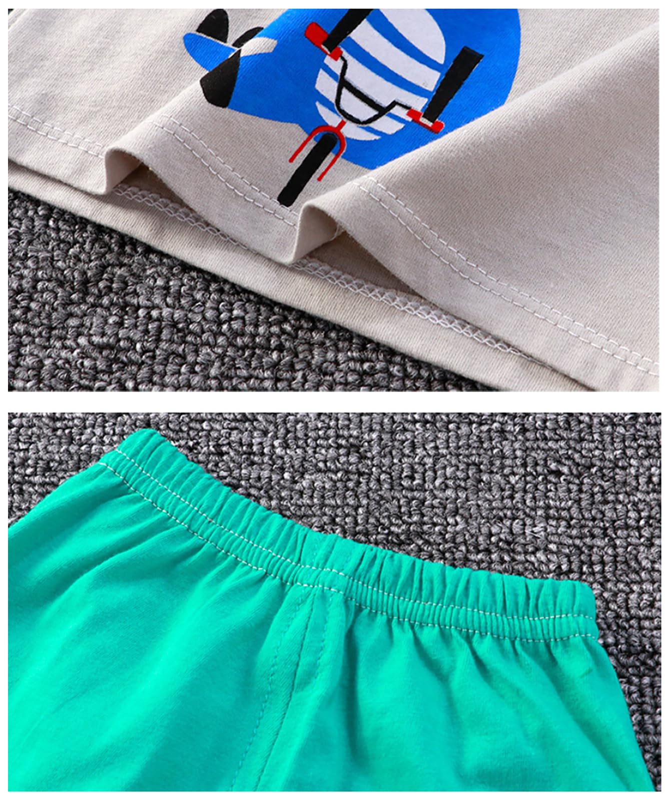 Set di 4 canottiere e pantaloncini, in cotone, senza maniche, con pantaloncini e abiti estivi