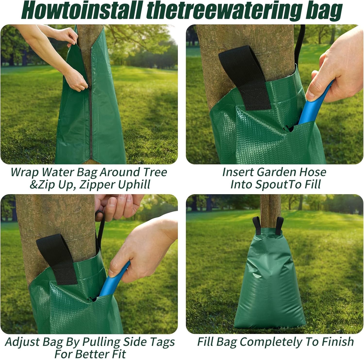 Baumbewässerungssack 75 Liter 10 Stück | Bewässerungssack aus robustem PVC für Bäume | Effiziente Tröpfchenbewässerung mit langsamer Wasserabgabe | UV-beständig und reißfest