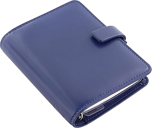 Miniatura 2 de Filofax Metropol - Organizador de bolsillo, color azul marino, aspecto de cuero, seis anillos, calendario semanal para ver, multilingüe, 2024