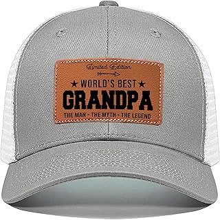 Men's Hat Gifts - Men Cap Gifts for Christmas Father's Day Birthday Trucker Hat Leather Pattern Baseball Cap