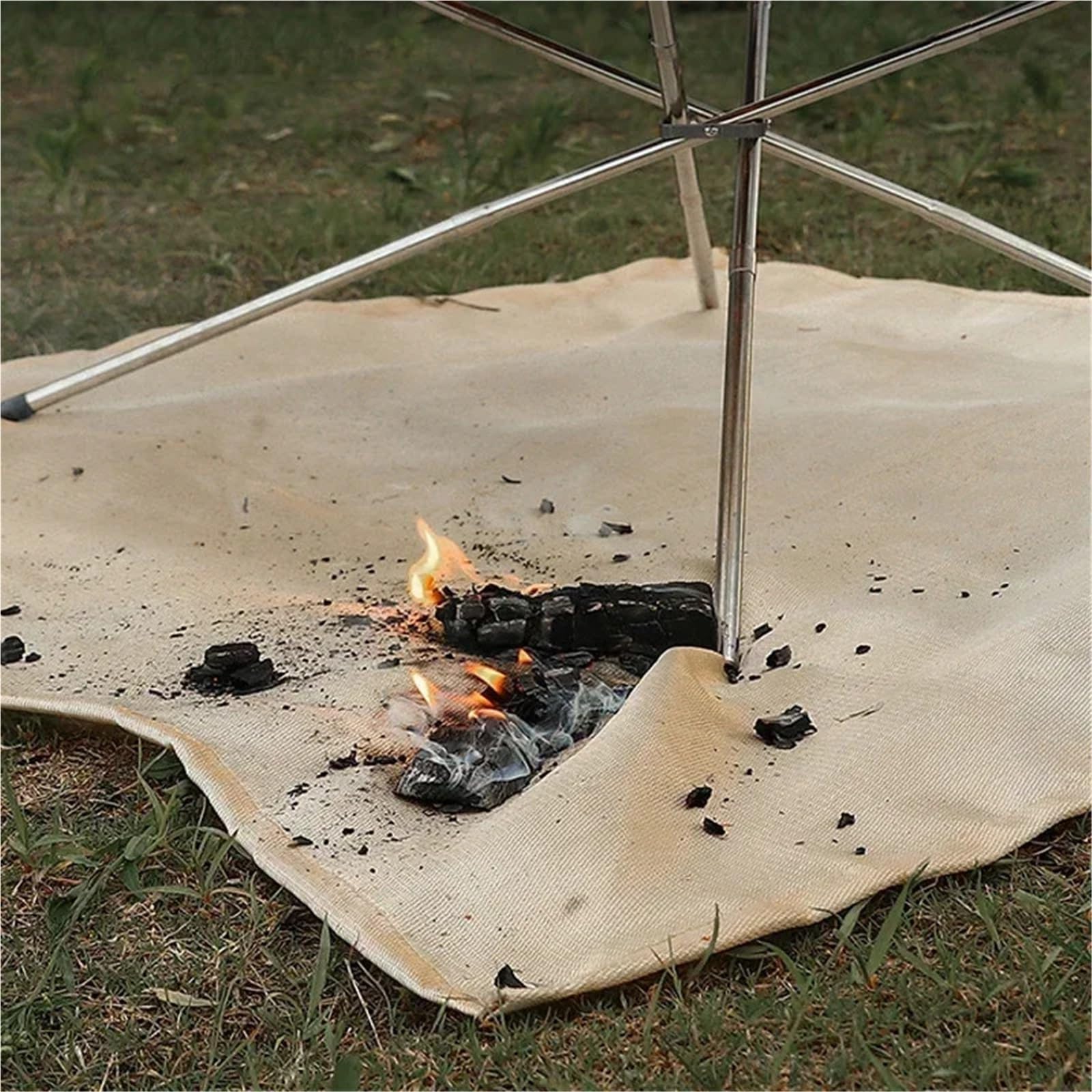 Manta ignífuga de fibra vidrio for acampar al aire libre, picnic, barbacoa, aislamiento, manta alta temperatura(Silicone-XL-105X60cm)