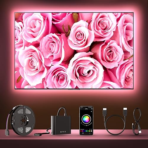 Luces LED para TV, caja de sincronización de audio y video, retroiluminación LED para TV de 75 a 85 pulgadas, control de aplicación, cambio de color