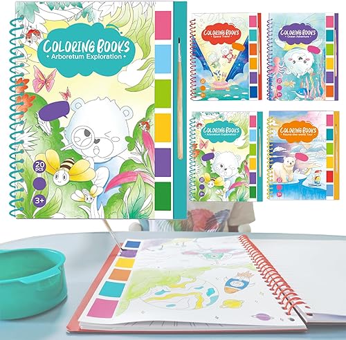 Libro de pintura de acuarela para niños, libro de pintura con agua para niños pequeños, papel de pintura para colorear con paleta de pintura y disponible en Yaxa Colombia