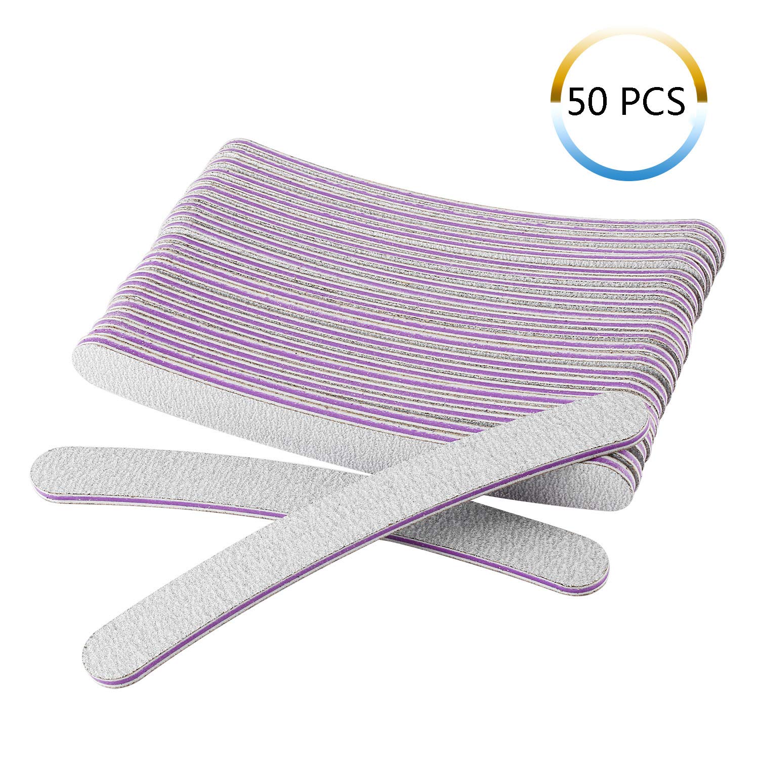 Forever Speed 50 lime per unghie professionali 100/180, lima per manicure a doppio lato, colore viola/bianco