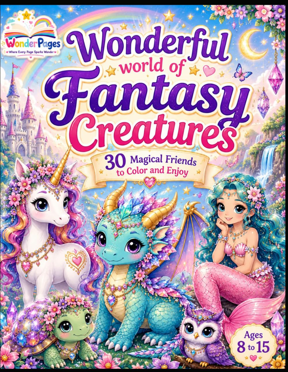 Wonderful World of Fantasy Creatures: 30 Magical Friends to Color and Enjoy