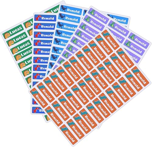 72 calcomanías personalizadas con nombre, calcomanías personalizadas para suministros escolares infantiles, calcomanías en libros, cuadernos, vasos,