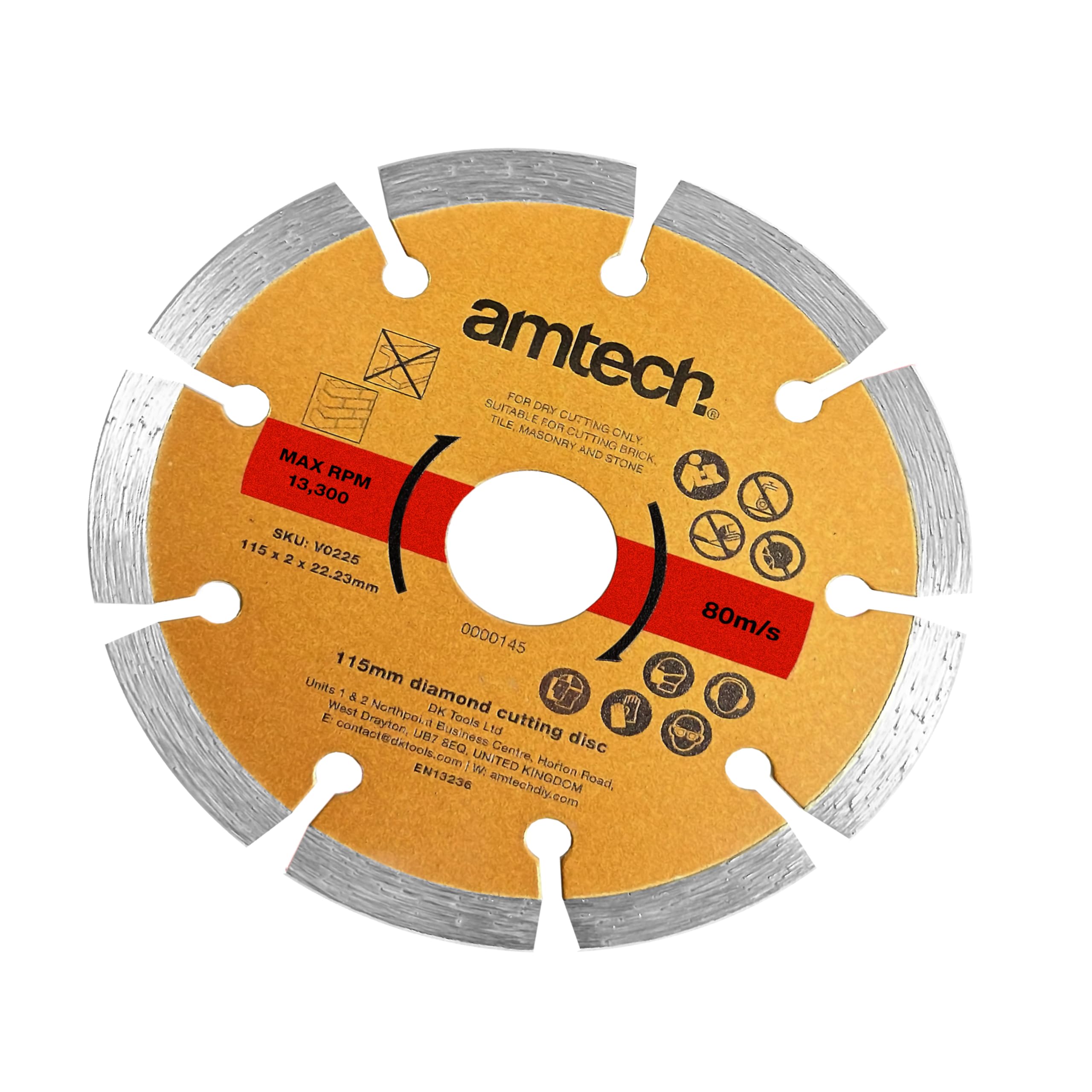 Amtech V0225 115mm (4.5") Diamond Cutting Disc from B&Q