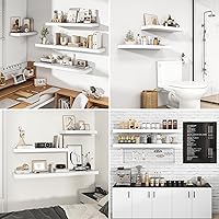 Vista 7 de RICHFOCUS 36Inch Floating Shelves for Wall 2 Pack Shelves for Bedroom Kitchen Bathroom Wall Mounted Rustic Wood Floating Shelf with Invisible