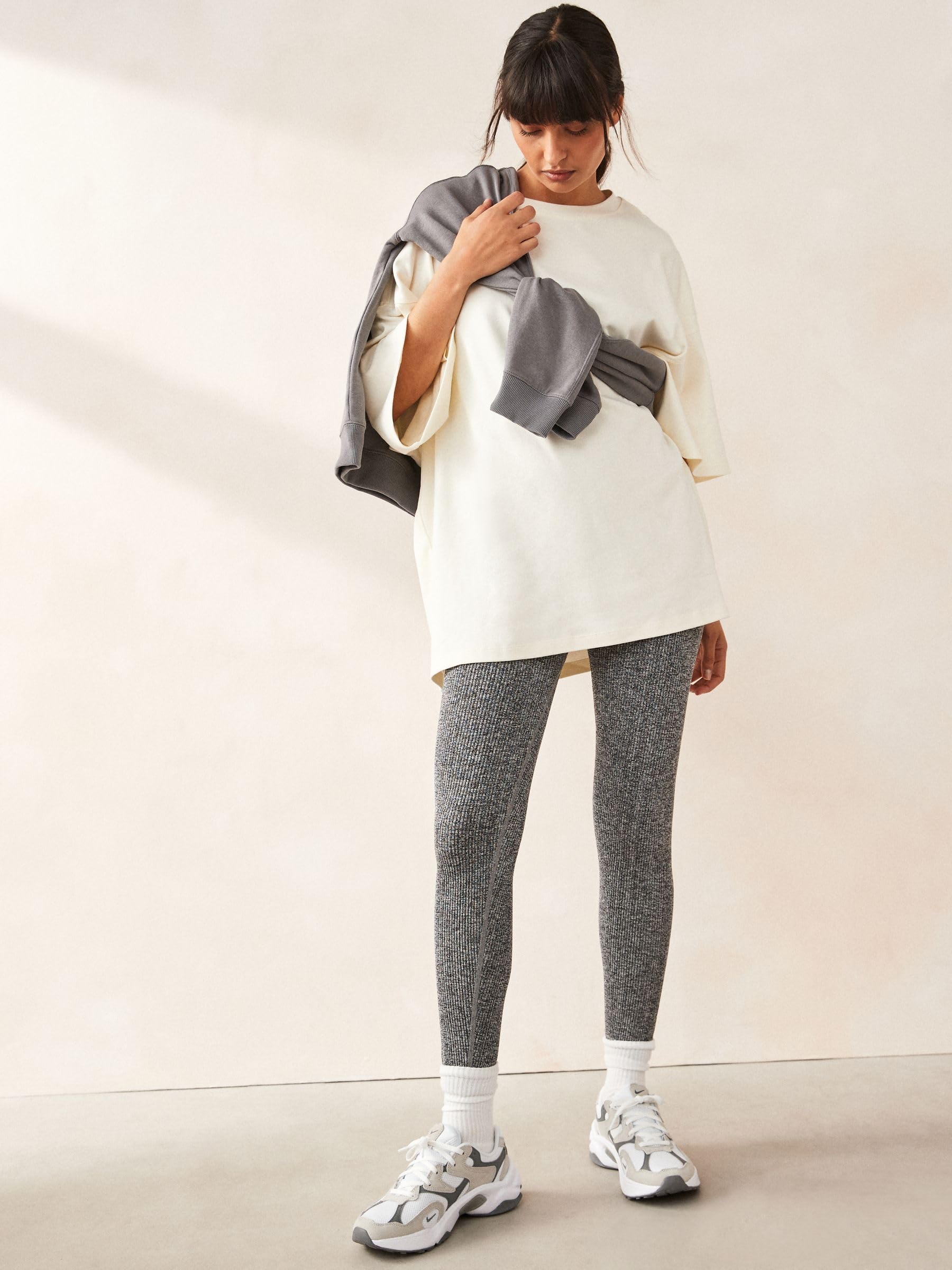 NEXT Damen Standard Nahtlos Gerippte Leggings mit hoher Taille