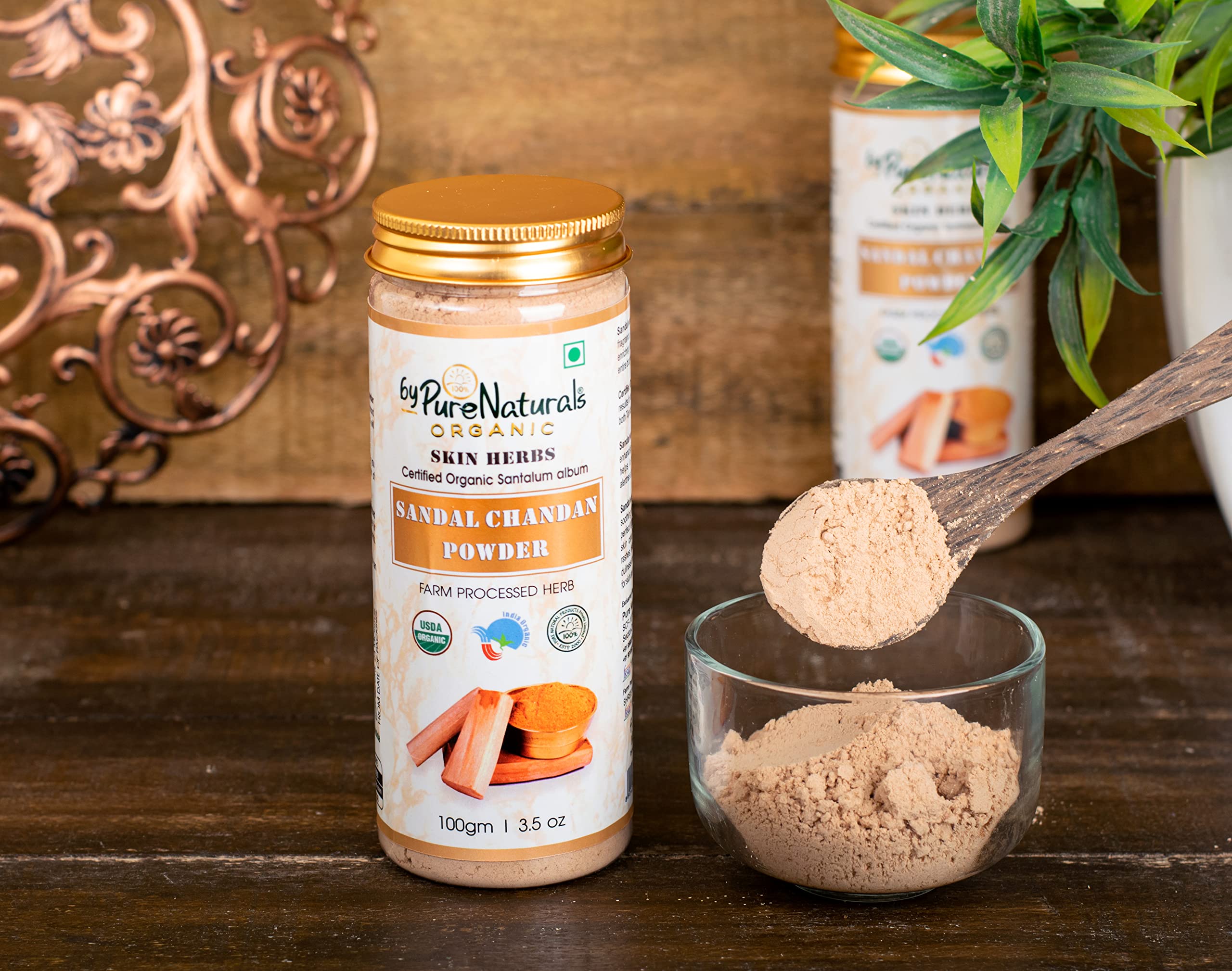 byPureNaturals 100% Natural Herbal Organic Neem Powder & Sandalwood Powder Combo Kit for Skin Care- 200gm…