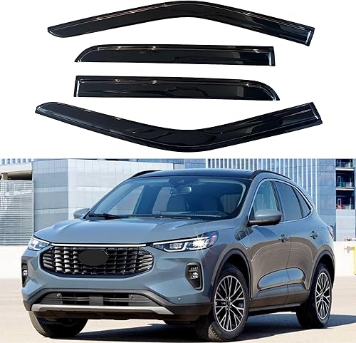 Miniatura 49 de IG - Visera para ventana de automóvil, protector contra la lluvia, el sol y el viento, con cinta adhesiva, deflector extraduradero para ventana