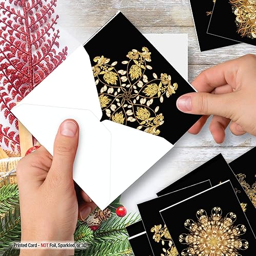 Miniatura 6 de The Best Card Company - Surtido de 10 tarjetas de notas en blanco (4 x 5.12 pulgadas) - Patrones y símbolos zen, juego en caja a granel - Magníficos