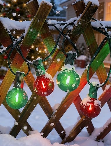 Miniatura 53 de Tira de luces LED G40 de 25 pies para exteriores, impermeables, para patio, con 13 bombillas Edison blancas cálidas inastillables, luz colgante