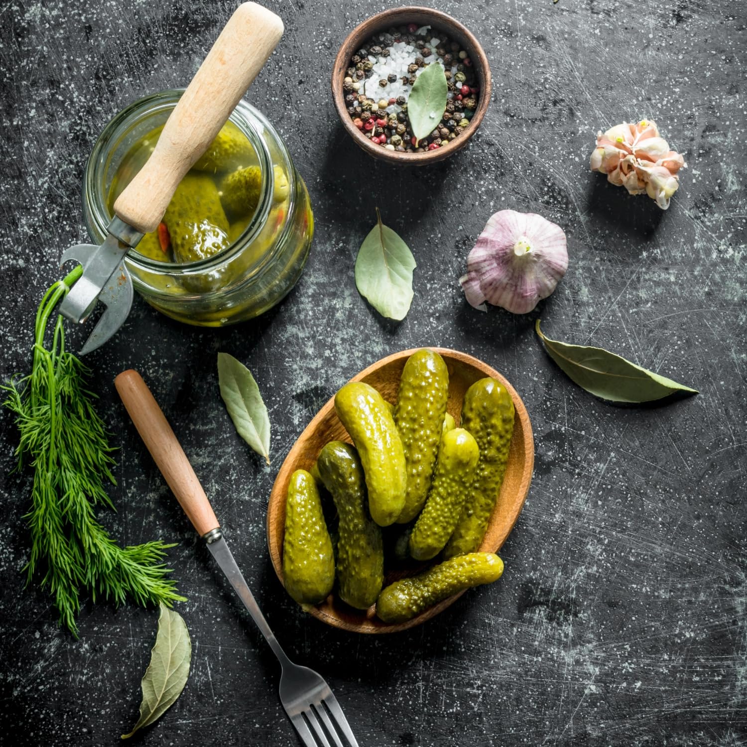 Best Maid Products - 24 Ounce Glass Jars Baby - Dill, Kosher, Hamburger Slices, Garlic Bites, Habanero Chips, & Xtreme Hot Pickles (4 Pack, Garlic Baby Dill Pickles)