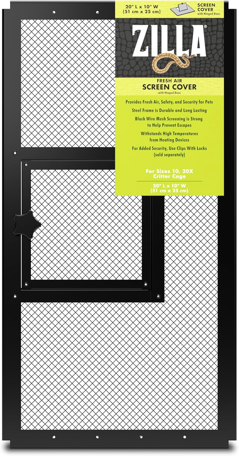 Zilla Reptilien-Terrarium-Abdeckungen, Frischluftgitter, Scharnier, 50,8 x 25,4 cm (Metallgeflecht)