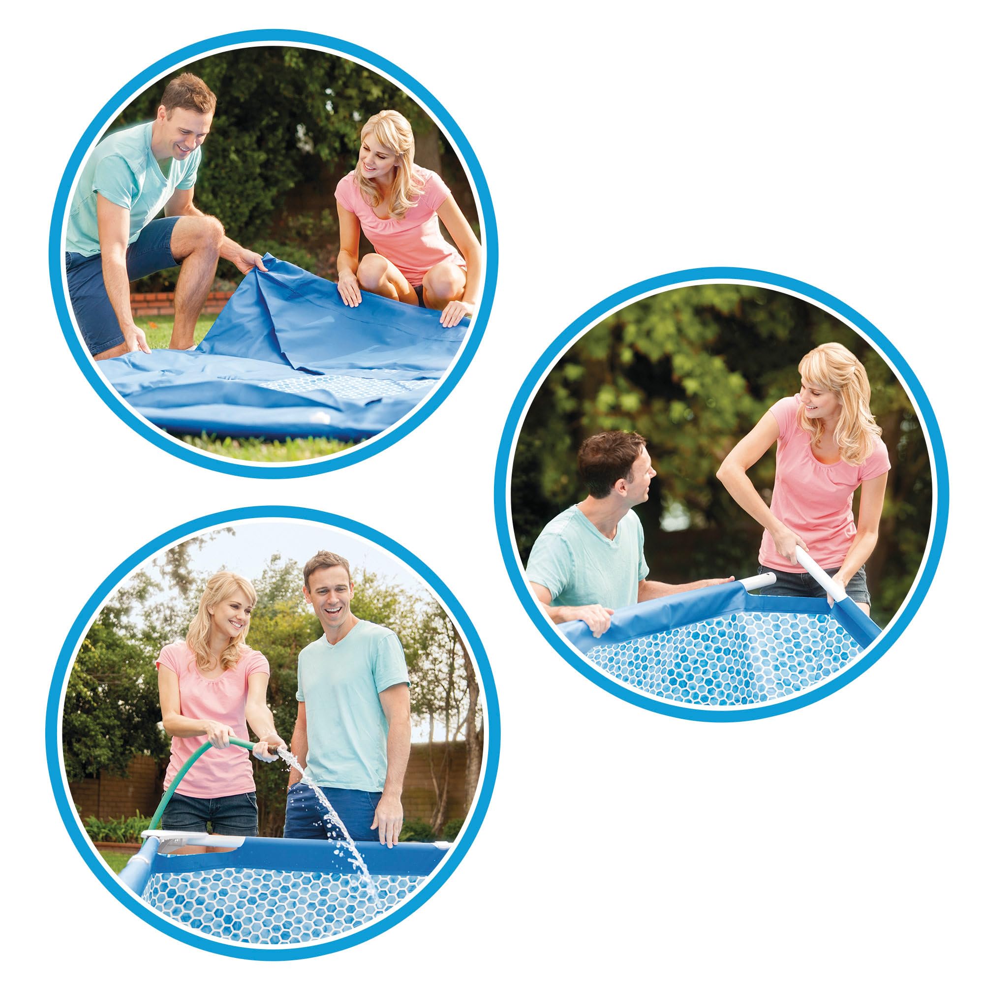Intex 28274NP - Piscina Fuori Terra Rectangular Frame Rettangolare, Pompa Filtro 2006 L/h, 7127 L, Acciaio e PVC, Blu, 450x220x84 cm
