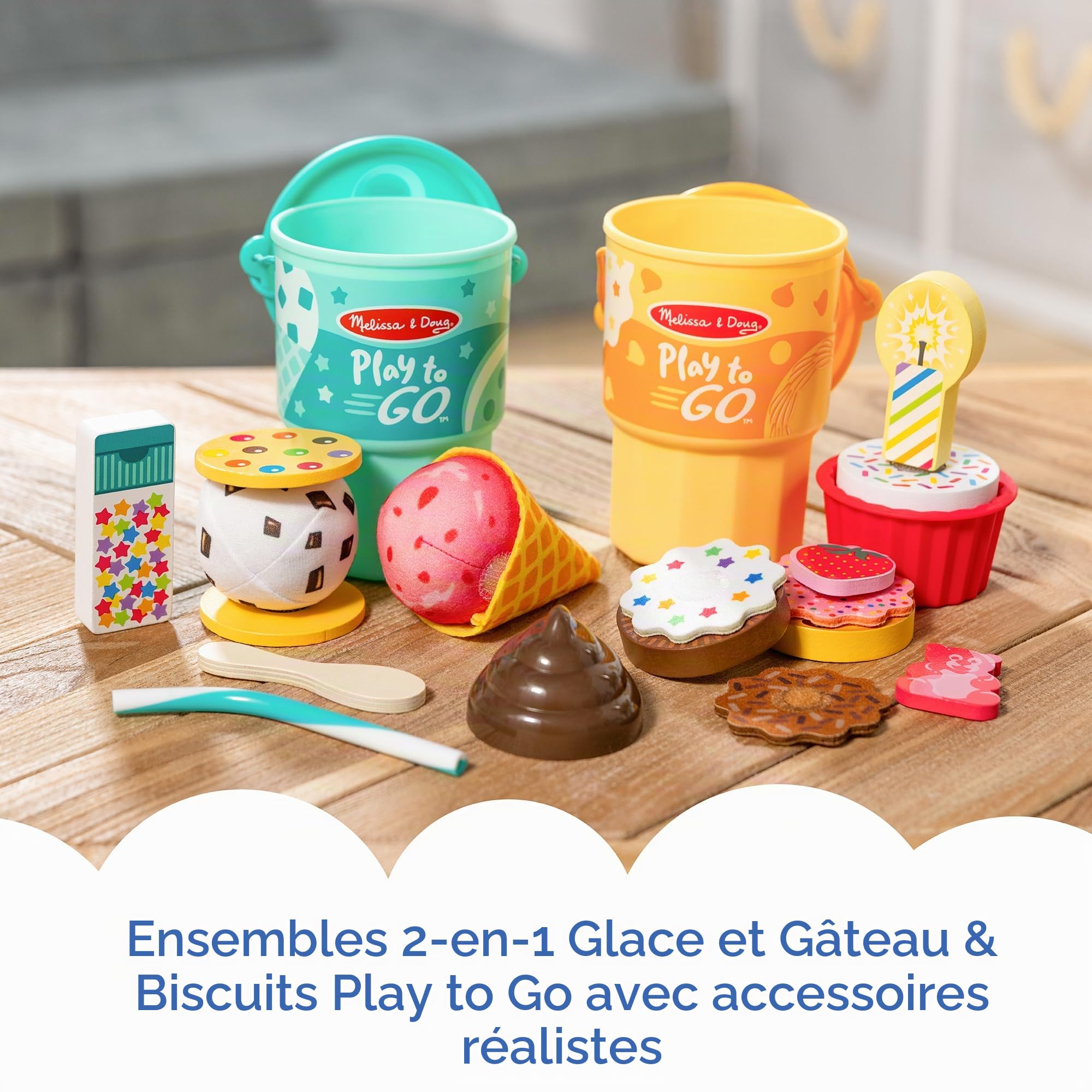 Melissa & Doug Play to Go Lot de 2 : gâteaux et Biscuits et crème glacée, Jouets de Voyage pour garçons et Filles de 3 Ans et Plus