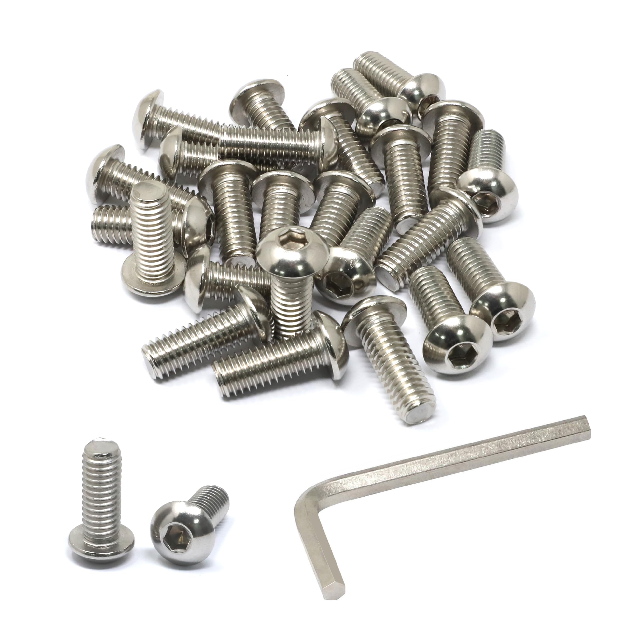 iexcell 20 Pcs 3/8-16 x 1" Stainless Steel 304 Hex Socket Button Head Cap Screws Bolts Kit