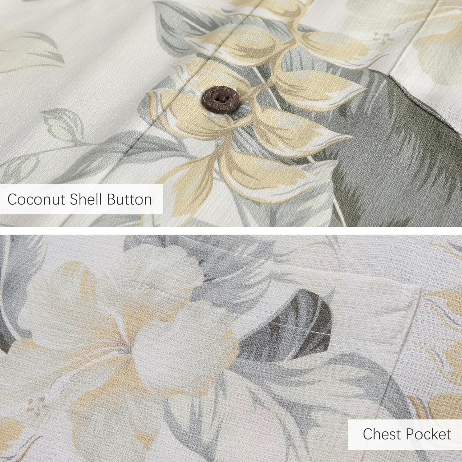 Men's Hawaiian Shirts Silk and Cotton Blend Button Down Short Sleeve Tropical Print Camp Shirts - Image 6