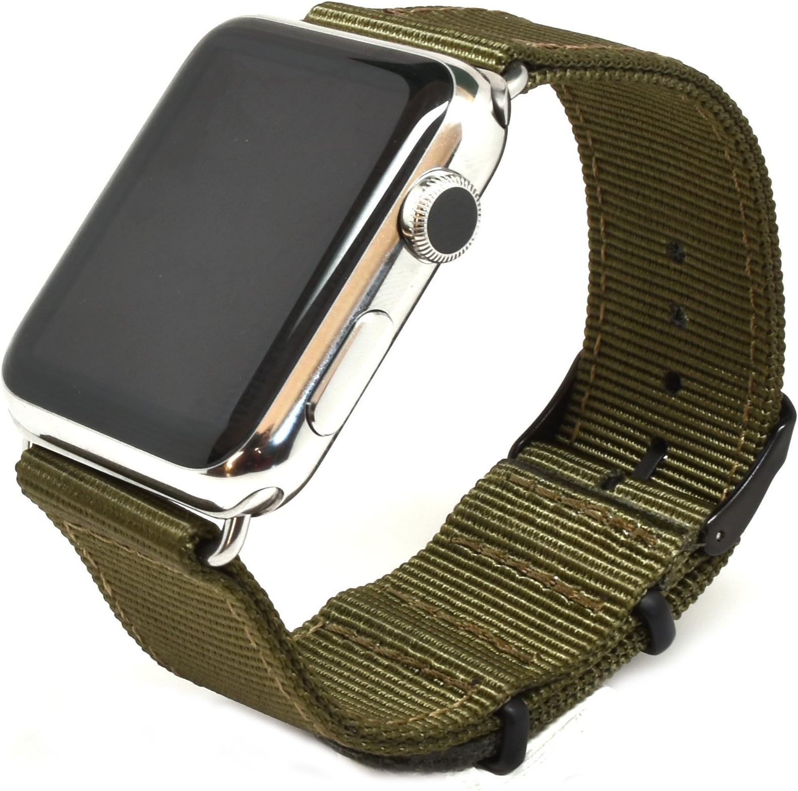 Nato Skull 38mm Apple Watch Band, Ballistic Nylon Band Strap with Stainless Steel or PVD Metal Clasp for All 38mm Apple Watch Models