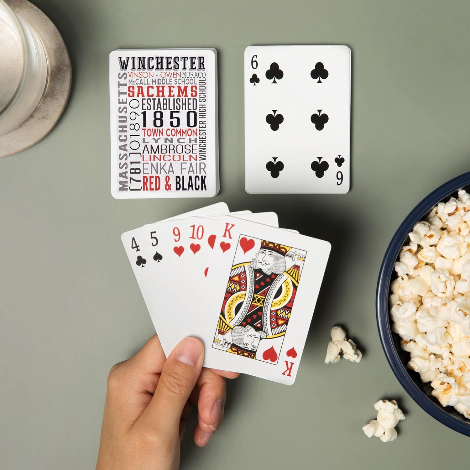 Lantern Press Winchester, Massachusetts, Typography, 52 Playing Cards for Adults, Poker Size Card Deck