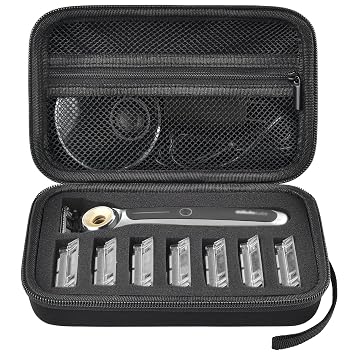 PAIYULE Travel Case Compatible with Gillette Heated Razor for Men, Starter Shave Kit Storage Holder for Blade Refills, Clipper Guards, Charging Dock and Accessories-BlackBox Only