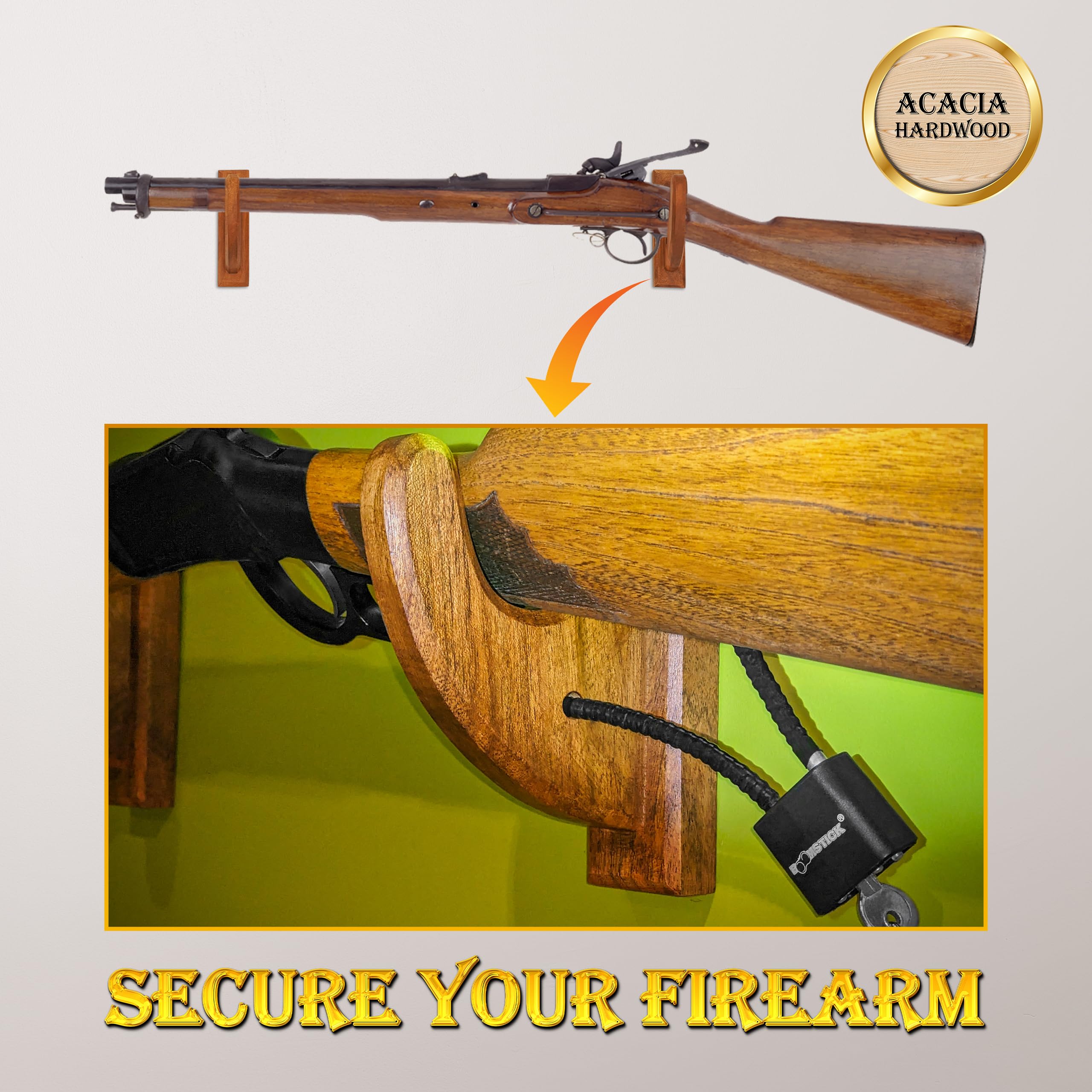 Shotgun Rack Gun Racks Oak Wood 2-Gun Wall Rack - Red Mahogany Finish ...